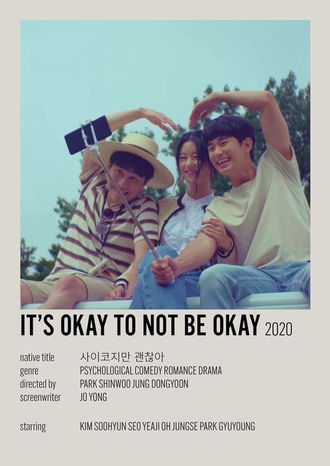 it's okay to not be okay mini poster minimalist kdrama Best Korean Drama, Korean Drama Series, Film Posters Minimalist, Korean Drama Tv, Drama Tv Shows, Film Poster Design, Its Okay To Not Be Okay, Korean Drama List, Korean Drama Movies