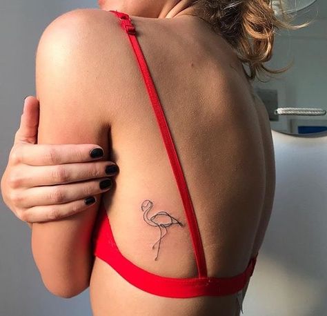 @taniaholovko Tattoo Modern, Flamingo Tattoo, Tattoo Spots, Classy Tattoos, Side Tattoos, Dainty Tattoos, Rib Tattoo, Tattoo Trends, Nature Tattoos