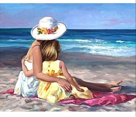 Mommy Time, Beach Painting, Mother And Daughter, The Masterpiece, Paint By Number Kits, Mothers Love, 5d Diamond Painting, Handmade Home, Paint Set