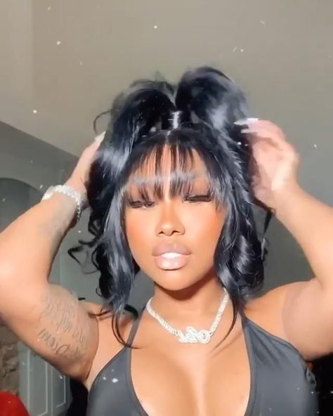 𝐜𝐢𝐭𝐲𝐛𝐚𝐫𝐛𝐢𝐢 · $$ [Video] in 2022 | Sleek ponytail hairstyles, Human hair wigs, High ponytail hairstyles Updo Hairstyles With Bangs For Black Women, Lace Front Wig Ponytail Black Women, 2023 Updos For Women, 90s Barbie Hairstyles, Up Do With Bangs For Black Women, Chinese Bangs With Ponytail, Bob Ponytail With Bangs Black Women, Frontal Ponytails Black Women, Hairstyles With Bangs For Black Women