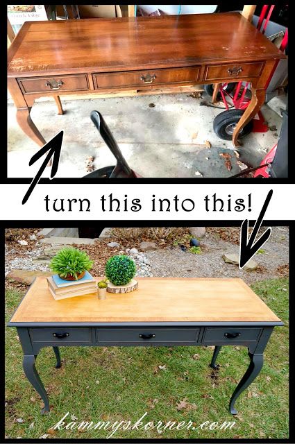 Console Table Makeover, Refurbished Table, Gray Chalk Paint, Furniture Rehab, Table Makeover, Furniture Renovation, Refurbished Furniture, Black Purse, Furniture Restoration