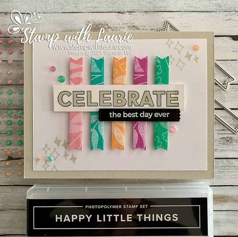 Best Day Ever Card - Stamp With Laurie Paper Card Design, Center Step Cards, Diy Projects For Beginners, Step Cards, Pink Cards, Card Making Inspiration, Paper Crafts Cards, Card Designs, Stamping Up