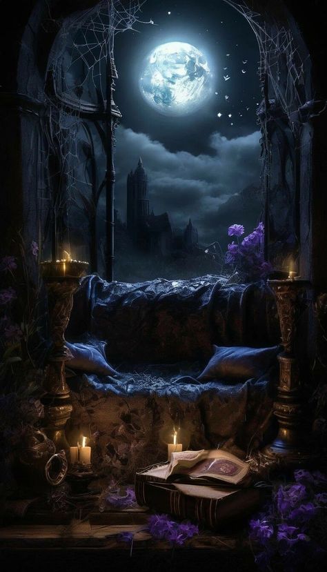 Forest Animated, Witchy Space, Dark Fairytale Aesthetic, Haunted House Pictures, Cer Nocturn, Dark Fairytale, Gothic Fantasy Art, Witchy Wallpaper, Magic Aesthetic