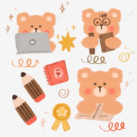 Cute Korean Bear, Korean Bear, Bear Kawaii, Sticker Clipart, Sticker Decoration, Bear Clipart, Stickers Kawaii, Cute Clipart, Clipart Images