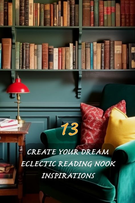 Explore 13 stunning inspirations to create your dream eclectic reading nook. From vintage bookshelves to colorful cushions, find the perfect blend of comfort and style for your reading corner. Let this inviting setup inspire you to curl up with your favorite book! Vintage Bookshelves, Japandi Dining Room, Organic Modern Kitchen, Colorful Cushions, Reading Nook Ideas, Vintage Bookshelf, Modern Farmhouse Living, Nook Ideas, Modern Farmhouse Living Room