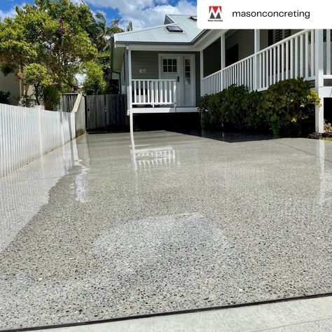 Honed Concrete Driveway, Honed Concrete, Concrete Driveways, Exposed Concrete, T Love, Concrete Decor, Home Reno, Tools And Equipment, Tahiti