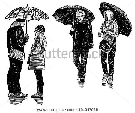 people under umbrellas - stock photo Nike Photoshoot, Umbrella Drawing, Stock Photos People, Human Sketch, People Png, Human Figure Sketches, Realistic Pencil Drawings, Sketches Of People, Human Drawing