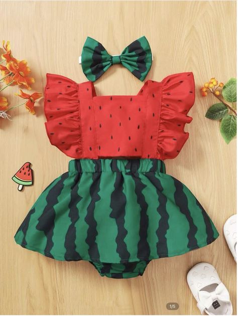 Watermelon Outfit, Watermelon Baby, Watermelon Print, Bodysuit Dress, Baby Girl Shower Gifts