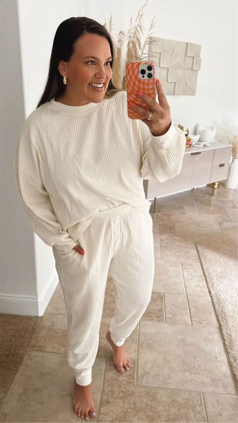 comfiest waffle lounge set. size xl #LTKmidsize #LTKsalealert#LTKSeasonal Work From Home Ideas, Amazing Closets, Chill Outfits, Cute Pajamas, Lazy Day, Pajama Top, Lounge Set, Lounge Sets, Work From Home