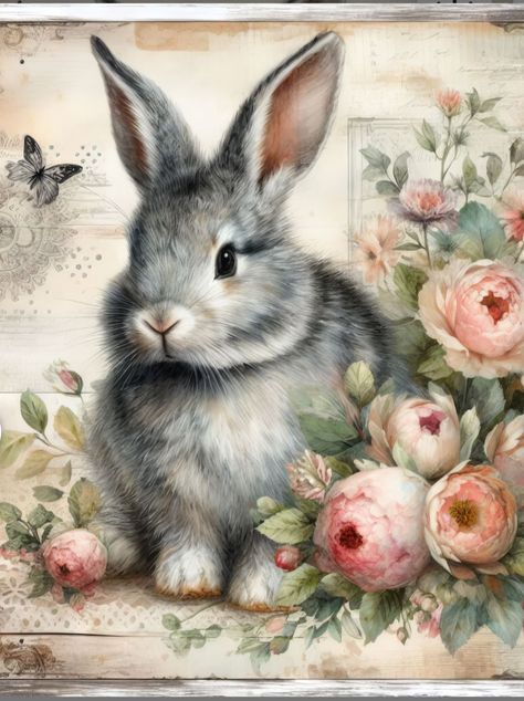 Easter Vintage Images, Beatrix Potter, Vintage Images, Rabbits, Art Pictures, Junk Journal, Decoupage, Easter, Art