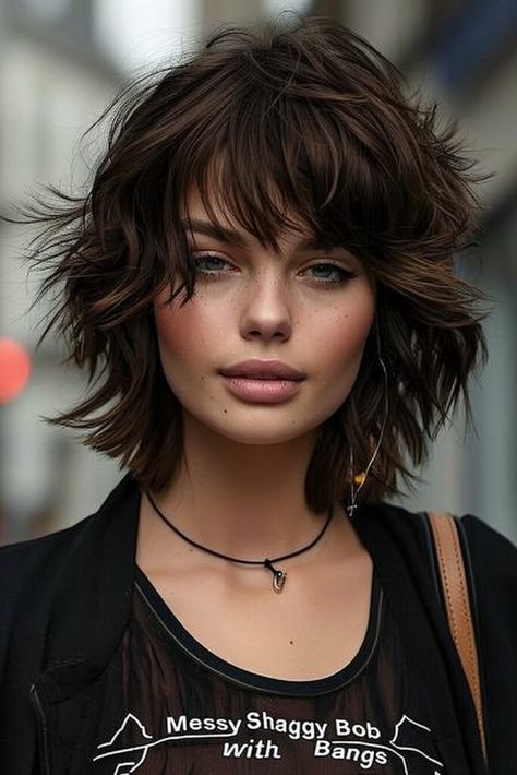 50 Shaggy Bob Hairstyles: Effortless Texture & Timeless Cool In 2024 - Latest & Trendy Nail Designs Medium Messy Bob Hairstyles, Shaggy Italian Bob, Shaggy Haircuts Short, Shag Bob With Bangs, 70s Shag Haircut Short, Hairstyles Effortless, Layered Shaggy Bob, Messy Bobs, Shaggy Bobs