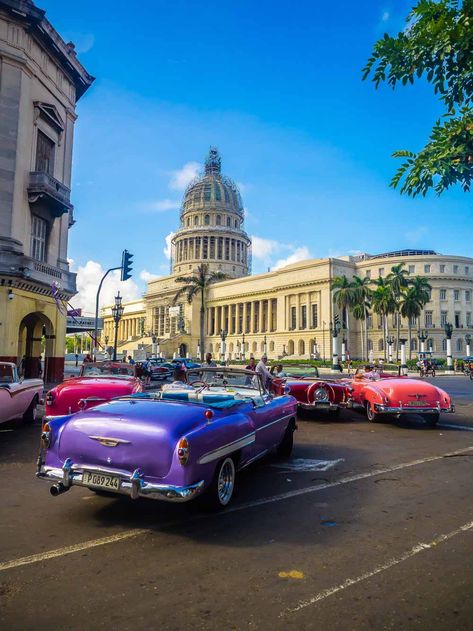 American cars on the street in Havana, Cuba Havana Cuba Wallpaper, Havana Club Rum, Havanna Cuba, Cuba Cars, Cuba Street, Old American Cars, Cuba Havana, Visit Cuba, Havana Cuba