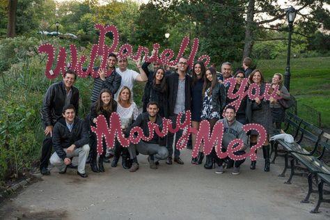 Proposal Ideas With Family, Marriage Proposal Ideas Surprise, Proposal Ideas Surprise, Central Park Proposal, New York Proposal, Marry Me Sign, Empire State Building View, Grace Dent, Marriage Proposal Ideas