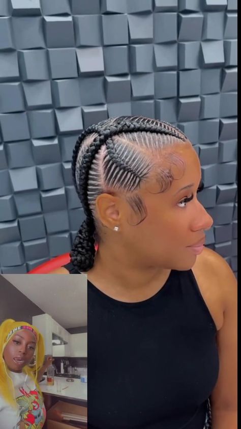 4 Cross Over Braids, Crossover Braids Hairstyles, Crisscross Feed In Braids, 4 Stitch Criss Cross Braids, Crisscross Braids Hairstyles, 2 Criss Cross Stitch Braids, Cris Cross Braids Black Women, Cris Cross Cornrows, Simple Braided Ponytail Hairstyles