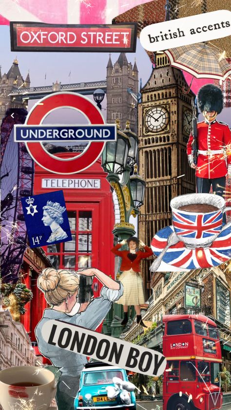 London Wallpaper, London Bucket List, British Things, London Dreams, Travel Collage, London Wall Art, London Aesthetic, Iphone Wallpaper App, London Bus