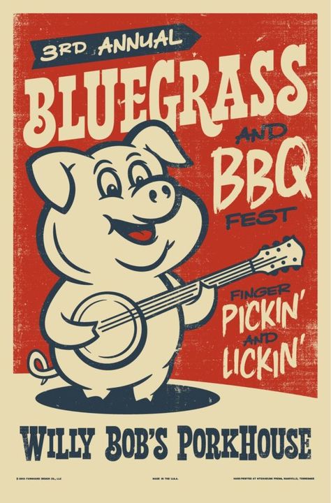 Restaurant Poster Design, Nc Bbq, Bbq Festival, Bbq Pig, Restaurant Poster, Pig Pictures, Mid Century Illustration, Bbq Restaurant, Retro Advertising