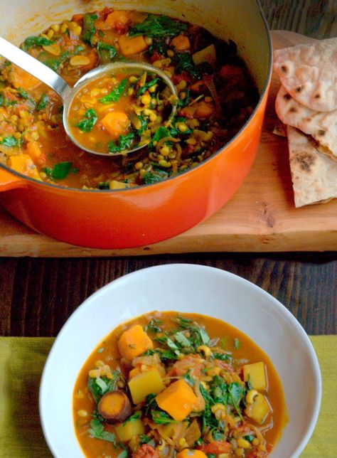 Indian-Spiced Kabocha Squash Curry - WILD GREENS & SARDINES Madras Curry, Kabocha Squash, Green Lentils, Everyday Dishes, Fenugreek Seeds, Spinach Leaves, Masala Recipe, Sauteed Vegetables, Stir Fries