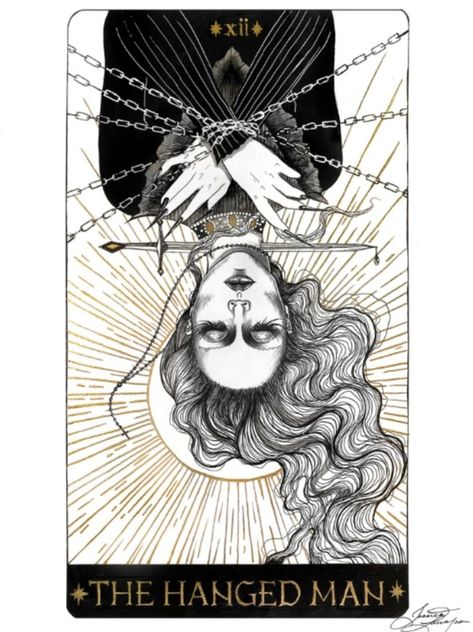 The hanged man by Jess Lauser The Hanged Woman Tarot, Tarot Card The Hanged Man, Tarot Card Hanged Man, The Hanged Man Tarot Card Art, Hanged Man Tarot Tattoo, The Hanged Man Tattoo, Tarot Hanged Man, Comic Writing, Tarot Ideas