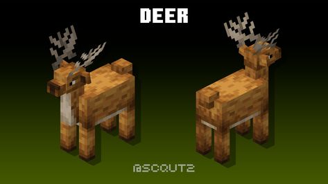 Deer Minecraft, Minecraft Architecture, Low Poly, Pixel Art, Minecraft, Deer, Lion Sculpture, Statue, Sculpture