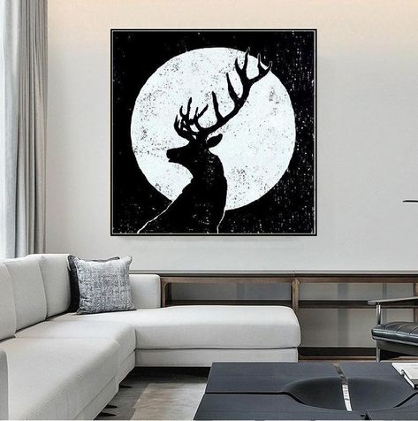 Original Art Deer Black and White Abstract Painting Minimalist Painting Abstract Wall Art Modern Home Decor Painted by Alexsandr Speshilov 93,75 US$+ 125,00 US$+ You save 31,25 US$ (25%)  Sale ends in 47 hours Free shipping Black And White Painting Ideas, Deer Black And White, Black White Abstract Art, Vinyl Painting, Vinyl Paintings, Black And White Abstract Painting, Minimalist Art Abstract, Abstract Wall Art Painting, White Abstract Painting