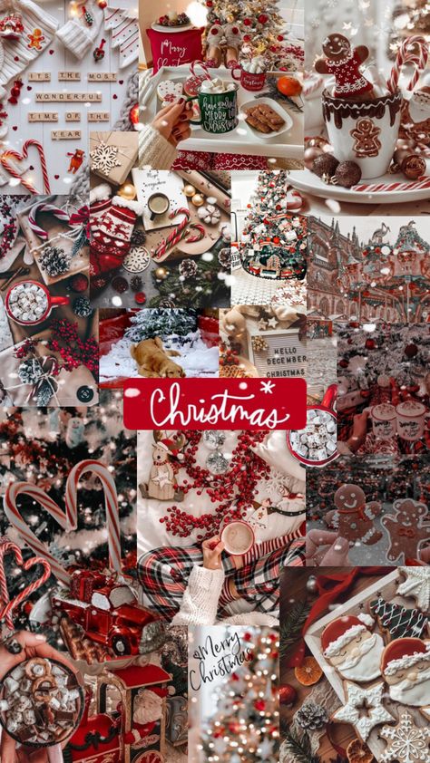 Christmas wallpaper, Christmas collage, phone wallpaper, collage wallpaper, red Christmas, candy cane, Christmas tree, Christmas aesthetic, festive, Christmas aesthetic collage #christmas #christmasaesthetic Christmas Aesthetic Collage, Phone Wallpaper Collage, Collage Phone Wallpaper, Christmas Phone Backgrounds, Christmas Tumblr, Christmas Lockscreen, Christmas Wallpaper Iphone Cute, Holiday Iphone Wallpaper, Collage Christmas