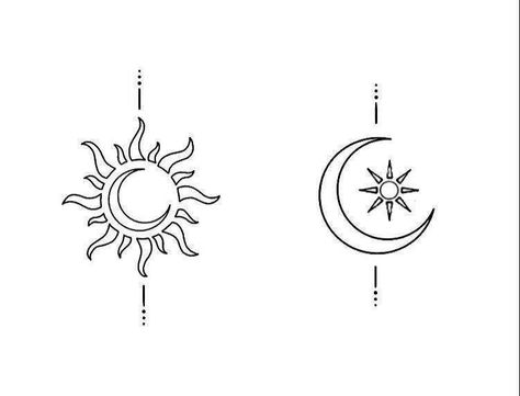 Moon With Sun Tattoo, Matching Tattoos Sisters Sun And Moon, Sun Moon Couples Tattoo, Couple Tattoos Moon And Sun, Matching Celestial Tattoos, Twitches Sun And Moon Tattoo, Twitches Sun And Moon, Moon And Stars Tattoo Matching, Sun And Moon Tattoo Matching Couple