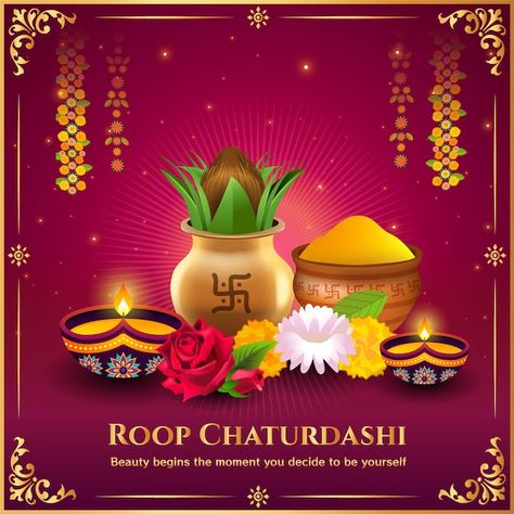 Vector happy roop chaudas | Premium Vector #Freepik #vector Roop Chaudas Wishes, Happy Roop Chaudas, Roop Chaturdashi, Roop Chaudas, Hotel Marketing Design, Parallax Website, Hotel Marketing, Social Media Branding Design, Success And Happiness