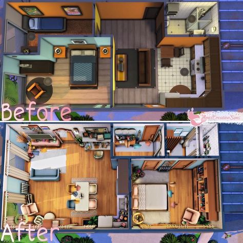 Sims 4 Hus, Sims 4 Apartment, Sims 4 Houses Layout, San Myshuno, Sims Freeplay Houses, Sims Free Play, Sims 4 House Plans, Sims 4 House Building, House Games