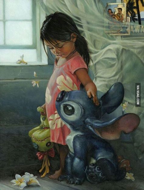 Lilo and Stitch Lilo I Stitch, Disney Amor, Disney Fine Art, Lilo Y Stitch, Dark Disney, Karakter Disney, Lilo Et Stitch, Ohana Means Family, Film Disney