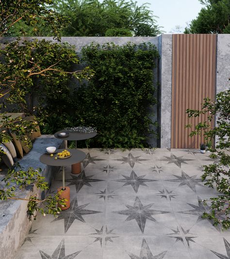 🌟 Introducing the Turin outdoor tile - the perfect addition to elevate your al-fresco spaces! This beautiful tile features an eye-catching star pattern that adds a bold and decorative element to any outdoor area. Suitable for high-traffic areas like patios and garden paths. Its natural matt finish adds a touch of elegance. Don't just take our word for it, come and see for yourself at our showrooms! 

#easybathrooms #outdoortile #garden #patio #outdoorproject #renovation Porcelain Patio, Outdoor Tile Patio, Paving Tiles, Outdoor Tile, Porcelain Paving, Porch Tile, Star Decor, Tile Texture, Patio Tiles