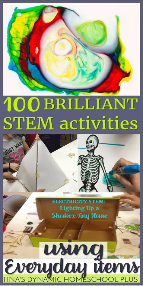 STEM learning has to be easy in my home and nothing is easier than using everyday items. Your kids will love these 100 brilliant STEM activities using everyday items. CLICK HERE! via @tinashomeschool Easy Stem Activities, Stem Preschool, Stem Night, Stem Kids, Stem Bins, Teamwork Activities, Homeschool Stem, Stem Activities For Kids, Steam Lessons