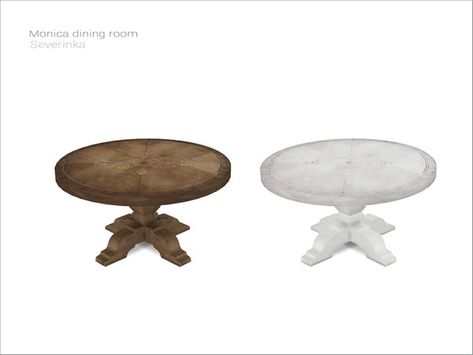 Severinka_'s [Monica diningroom] - round table 6 person Cc Furniture, Sims 4 Cc Furniture, Electronic Art, Sims 4 Cc, Animal Skin, The Sims Resource, Sims Resource, Round Table, Round Dining