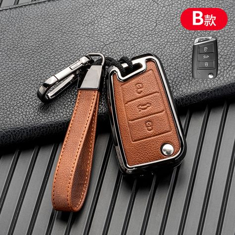 Car Key Case Cover For Volkswagen VW Golf 7 gti mk7 r Touran Skoda Octavia 3 Superb Karoq Kodiaq Gti Mk7, Leather Key Case, Key Fob Cover, Car Key Fob, Leather Key Fobs, Nissan Qashqai, X Trail, Key Covers, Golf Gti