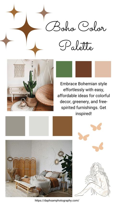 Immerse your space in the enchanting hues of our Boho Dreams Color Palette. Earthy terracotta, mustard yellow, and olive green dance with modern neutrals, creating a vibrant, carefree ambiance. Color Palette Earthy, Yellow And Olive Green, Earthy Terracotta, Boho Art Painting, Boho Quotes, Large Floor Pillows, Boho Art Drawings, Light Colored Wood, Bohemian Lifestyle