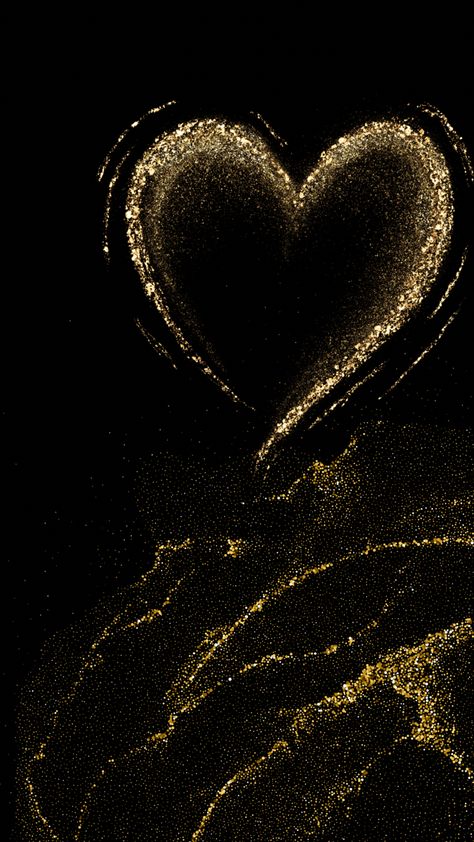 #sparkle#heart#wallpaper#beautiful#phone# Spark Wallpaper, Gold Heart Wallpaper, Sparkly Iphone Wallpaper, Gold And Black Background, Black And Gold Aesthetic, Beautiful Hearts, Wallpaper Beautiful, Eyes Wallpaper, Heart Sketch