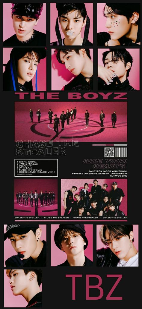 The boyz Kpop Posters The Boyz, The Boyz Poster Aesthetic, The Boyz Collage, The Stealer The Boyz, Tbz Poster, The Boyz Stealer, The Boyz Poster, The Boyz The Stealer, Macaron Binder