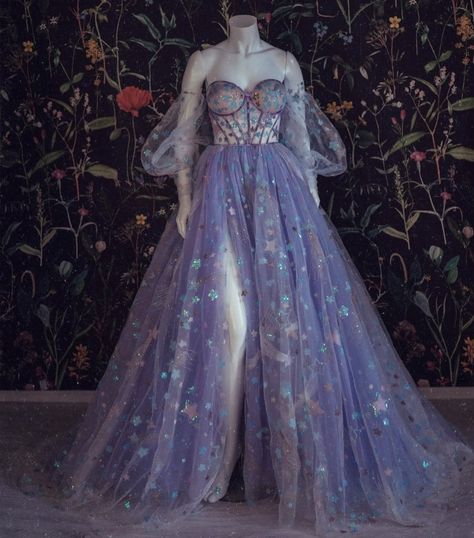 la femme dans l’art on Twitter: "gowns by chotronette… " Purple Tulle Dress, Star Prom Dress, فستان زهري, Purple Tulle, 파티 드레스, Dress Off Shoulder, Fantasy Gowns, Fairytale Dress, A Line Prom Dresses