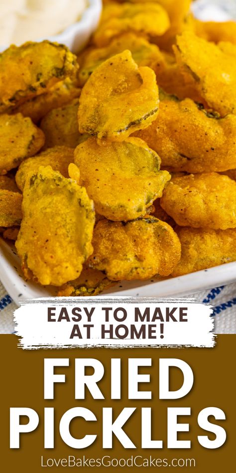 Fried Pickles recipe Homemade Fried Pickles, Deep Fried Dill Pickles, Easy Fried Pickles, Deep Fryer Recipes, Fried Dill Pickles, Deep Fried Pickles, Fried Pickles Recipe, Deep Fried Recipes, Chicken Healthy