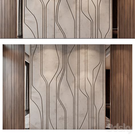 wall panels | set 264 - Other decorative objects - 3D model Bedroom Wall Groove Design, Wall Groove Design, Bedback Panelling, Highlight Design, 3d Panel, Dining Wall, Groove Design, Wall Panel Design, 3d Panels