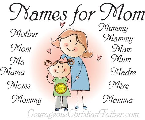 Names for Mom  Free Printable #Printable #MothersDay  #Mom  #Mother Mothers Day Poem, Mothers Day Poems, Mom Printable, Contact Names, Ring Bearers, Christian Movies, Other Mothers, Printed Sheets, I Thank You