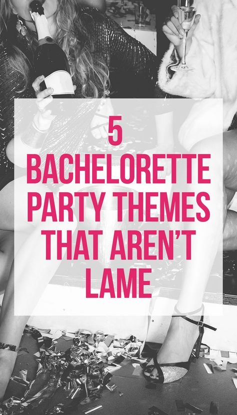 Check out these five cute bachelorette party themes that the bride-to-be will absolutely love at SheFinds.com. It's time to get the party started! #wedding #bachelorette Unusual Bachelorette Party Ideas, Bacherolette Party Theme Ideas, Themes For Bachelorette Party, Bachorlette Theme Ideas, Unconventional Bachelorette Party, Hens Themes, Sparkle Bachelorette Party, Bachelorette Theme Ideas, Stag Ideas