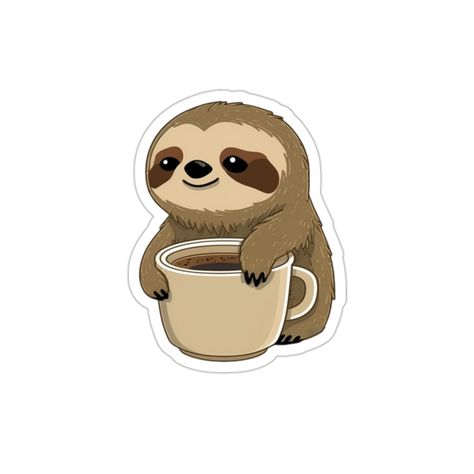 Cute Stickers For Laptop, Cute Animals Stickers, Daily Life Stickers, Stickers Bonitos, Tumblr Sticker, Stickers For Scrapbook, Sticker Emoji, Emoji Ideas, Sloth Stickers