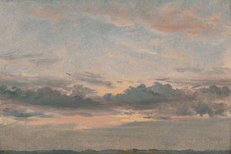 John Constable, 1776–1837, British, A Cloud Study, Sunset, ca. 1821, Oil on paper on millboard, Yale Center for British Art, Paul Mellon Collection Paintings Clouds, Constable Paintings, John Constable Paintings, Cloud Study, John Constable, Rural Scenes, Art Uk, Vintage Oil Painting, British Art