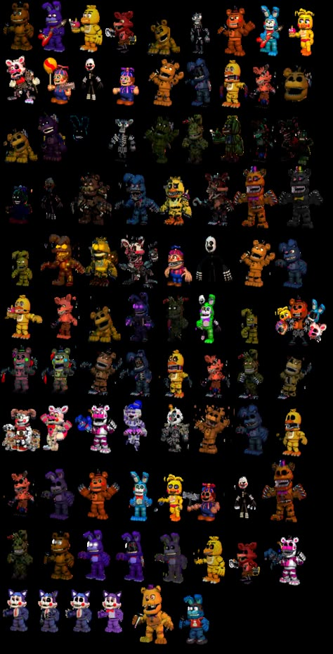 Fnaf (Canon and Fan-made) Characters Canon V1(Old) by Educraft