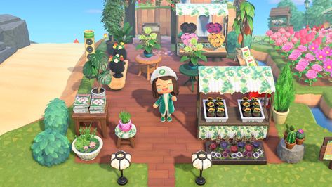 Decided to create a little florist on my island Florist Acnh, Acnh Florist, Animal Crossing, Clothing Store, Florist, To Create, Animals