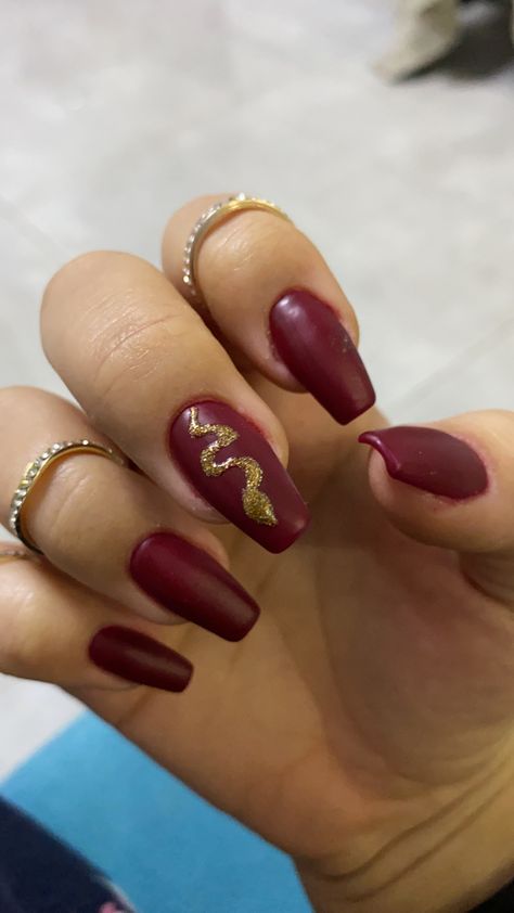 Claret matte nail art Claret Nails, Red Matte Nails, Matte Nail Art, Matte Nail, Matte Nails, Simple Nails, Nails Inspiration, Hogwarts, Nail Art