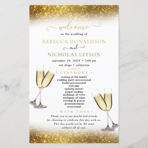 $1.37 | Gold Glitter Elegant Calligraphy Wedding Program #itinerary weddings, ceremony programs, wedding programs, wedding vow renewal program templates, example of wedding program, wedding program template Vow Renewal Program, Ceremony Programs Wedding, Wedding Program Examples, Programs Wedding, Wedding Vow Renewal, Program Wedding, Opening Prayer, Wedding Vows Renewal, Wedding Vow