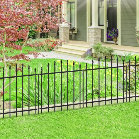 PRICES MAY VARY. WHAT'S INCLUDED: 6 Panels+7 Stakes in a bundle. Each fence panel is 26”(H) x 24”(W), each stake height is 30 inches, linear length 12 feet, Black color. ATTRACTIVE DESIGN: This garden fences and borders with black powder coated finish is durable for outdoor using, classically designed Roman Column decoration on arch patterns, which makes garden fencing more attractive. STURDY STRUCTURE: Forehogar garden border fence is welded by 0.4x0.4inch high quality steel tubes, they are ver Metal Garden Fence, No Dig Garden, Outdoor Arch, Fence Border, Column Decoration, Metal Garden Fencing, Path Edging, Garden Gates And Fencing, Metal Garden Gates