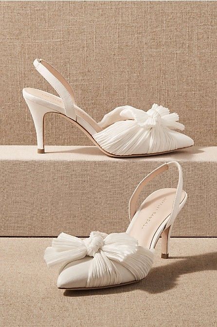 Coastal Wedding Style with Gray Wedding Dress Wedding Shoes With Dress, Morgan Stewart Wedding, Loeffler Randall Wedding Shoes, Loeffler Randall Wedding, Morgan Stewart, Tulle Bow, Wedding Sparrow, Fancy Shoes, White Tulle