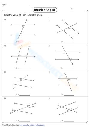 This worksheet gives you lots of practice identifying one of the interior angle pairs. Apply the appropriate characteristics, decide if the two angles are alternate or same-side, and then calculate the angle. #Grade-7 Angle Pairs, Angles Worksheet, The Angle, Grade 7, The Two, Two By Two, How To Apply